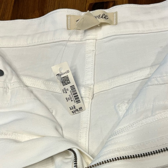 Madewell Flared Wide-Leg Crop Jeans Women's Size 29 in Pure White raw hem NEW - Picture 14 of 15